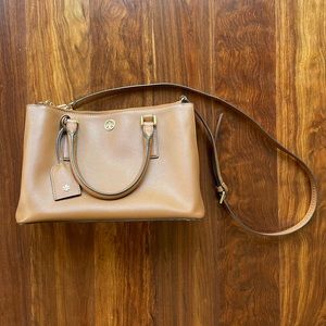 Tory Burch Satchel w/ Crossbody Strap in Bistro Brown